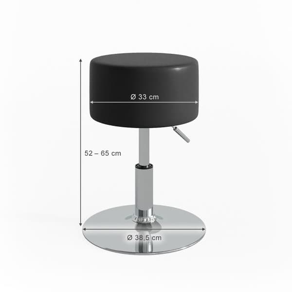 Vicco Designer Pall, Svart, 33 x 67 cm för sminkbord
