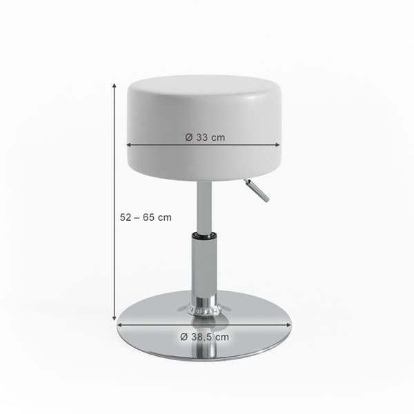 Vicco Designer Pall, Vit, 33 x 67 cm för sminkbord