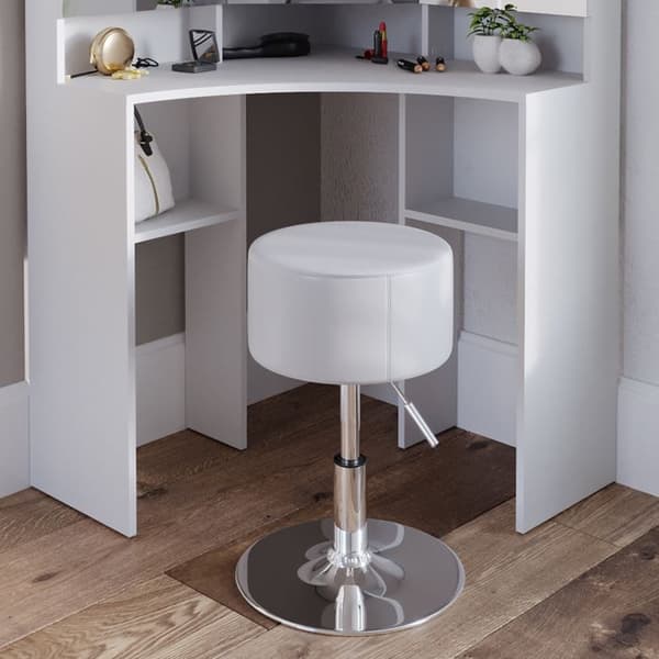 Vicco Designer Pall, Vit, 33 x 67 cm för sminkbord