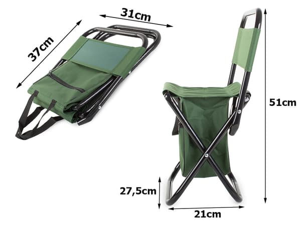 Fällstol med Förvaringsväska - Campingstol