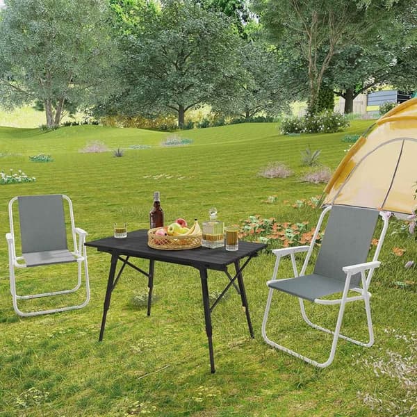 Rootz Campingstol - Foldestol - Ultralet bærbart sæde - Stabilt og holdbart - Komfortabelt ryglæn - Foldes nemt - 58cm x 53cm x 76cm