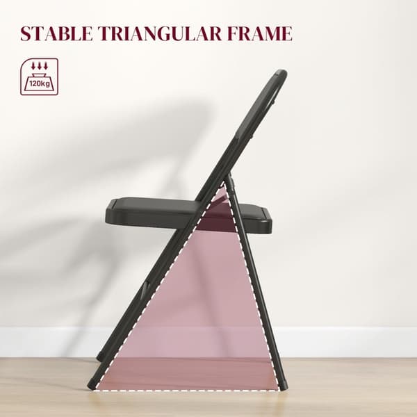 Rootz hopfällbara stolar - Set med 2 vadderade metallstolar - Vikbar och lätt - Lätt att förvara - Robust stålram - 45cm x 46cm x 78cm