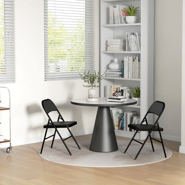 Rootz hopfällbara stolar - Set med 2 vadderade metallstolar - Vikbar och lätt - Lätt att förvara - Robust stålram - 45cm x 46cm x 78cm