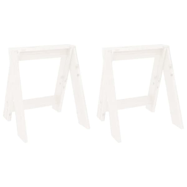 Pallar 2 st vit 40x40x45 cm massiv furu