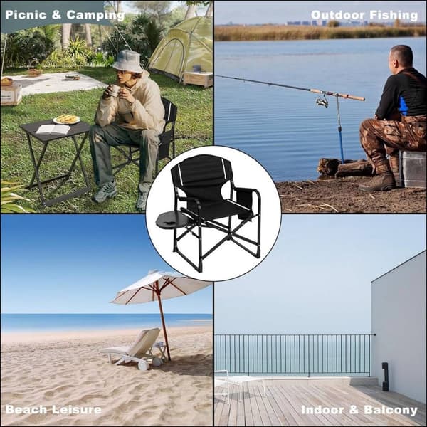 Rootz hopfällbar campingstol - Beach Relaxing Chair - Portabel terrassstol - Oxford-tyg - 61cm x 88cm x 51,5cm