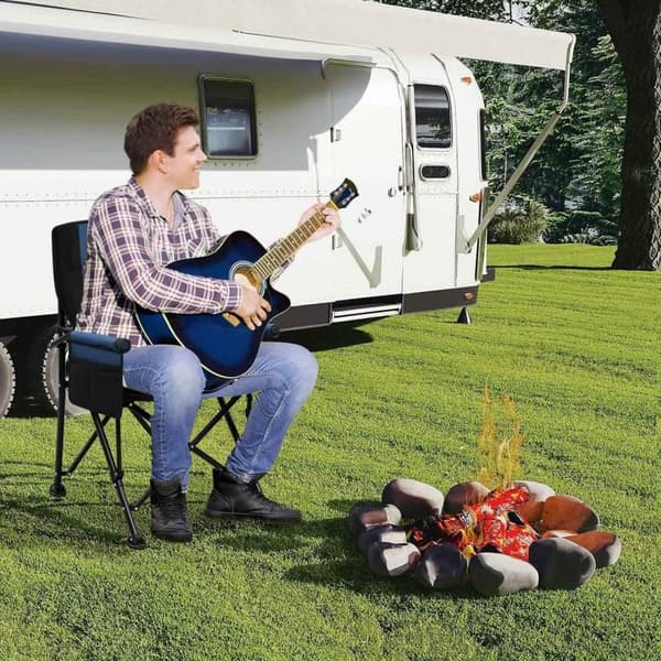 Rootz fiskestol - bærbar foldbar campingstol - udendørs strandstol - Oxford stof - 62 cm x 93 cm x 61 cm