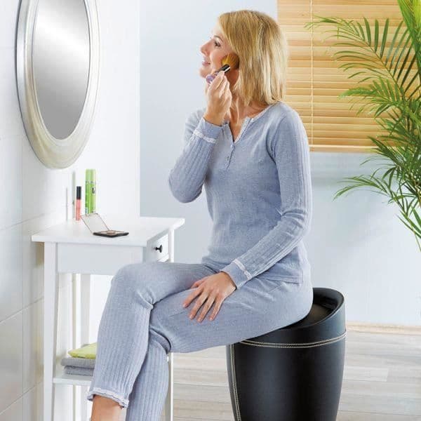 Tvättkorgspall - WENKO - Godis - Faux - Svart - 20 liter