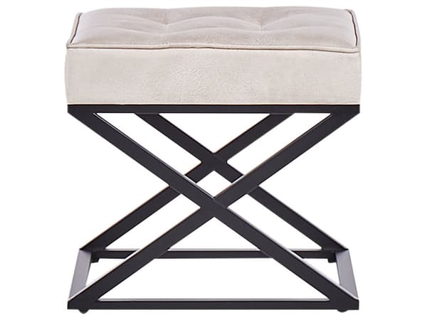 Krakk Beige Imitert skinn Svarte metallben Moderne og retro stil Stue Soverom