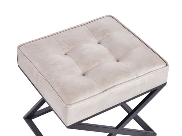 Krakk Beige Imitert skinn Svarte metallben Moderne og retro stil Stue Soverom