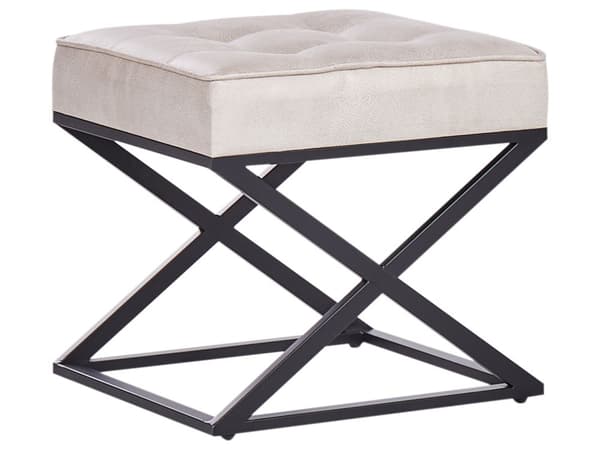 Krakk Beige Imitert skinn Svarte metallben Moderne og retro stil Stue Soverom