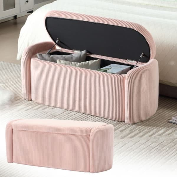 Förvaringspall,Sängpall i sammet, Sits, Vardagsrum, Entré, Sovrum, Flerfunktionspall, Rosa