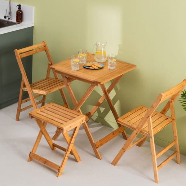 Vikbar pall "Bamboo" 44cm Natur