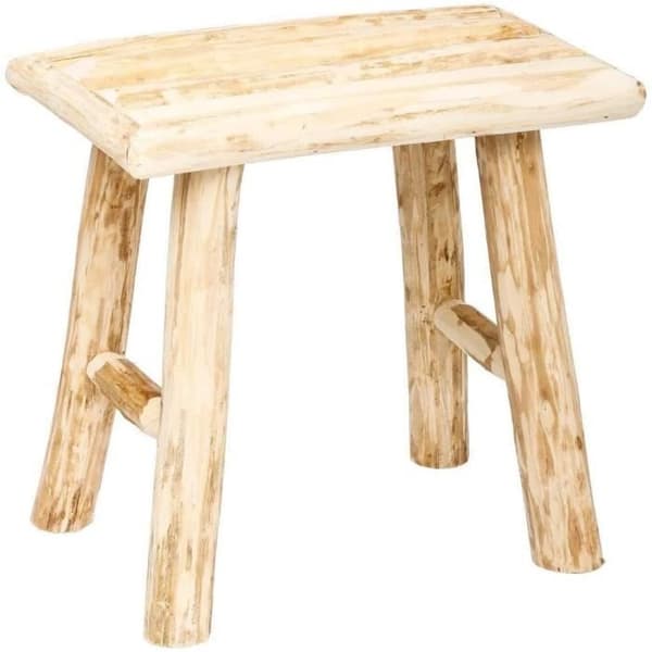 Atmosfär Pouf Tabouret Stil Ren Natur Färg Trä Brut[5933]
