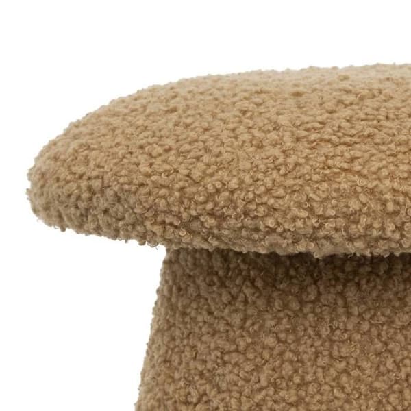 Pouf bouclette barn Zopi brun D27cm - Atmosphera inredningsskapare - Brun