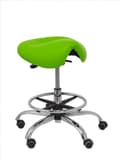 Miniatyrbild 1 av 2: Taburett - PIQUERAS Y CRESPO - Alatoz - Simil läder i pistagegrön - Ergonomisk - Höjdjusterbar