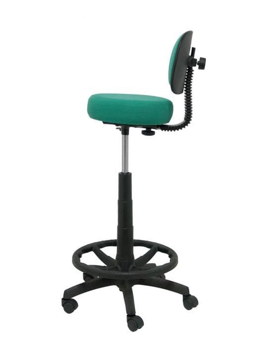 Taburett - PIQUERAS Y CRESPO - Llanos - Ergonomisk - Justerbar i höjd - Bali tyg grön