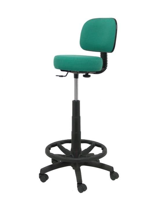 Taburett - PIQUERAS Y CRESPO - Llanos - Ergonomisk - Justerbar i höjd - Bali tyg grön