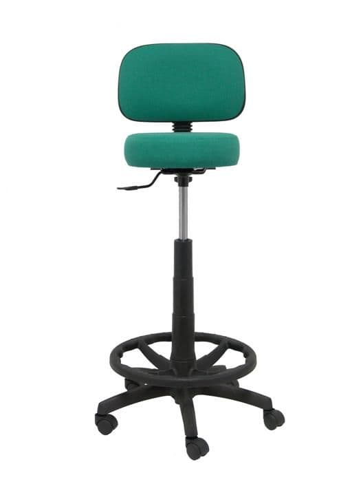 Taburett - PIQUERAS Y CRESPO - Llanos - Ergonomisk - Justerbar i höjd - Bali tyg grön