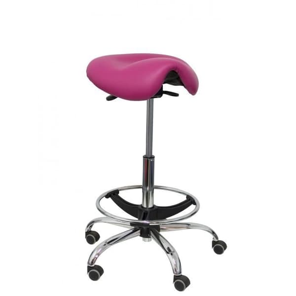 Ergonomisk, vridbar klinisk pall med höjdjusterbar anatomisk sits (krom fotstödsring INGÅR) Rosa,