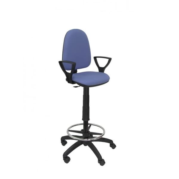 Ergonomisk pall med permanent kontaktmekanism, höjdjusterbar och fotstödsring Klädd sits och ryggstöd
