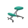 Miniatyrbild 1 av 2: Fast ergonomisk kontorspall, justerbar i olika lägen och med hjul. stoppad sits i grönt BALI-tyg (MED