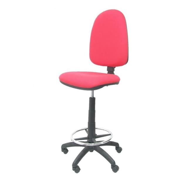 Ergonomisk pall med höjdjusterbar permanent kontaktmekanism och fotstödsring Klädd sits och ryggstöd