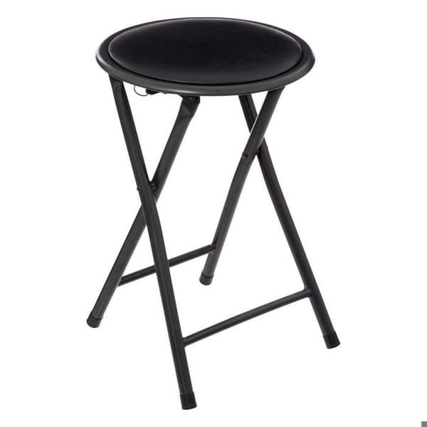 Fällbar pall - Svart - Stål - 30x30x45 cm - Användning inomhus - Vuxen