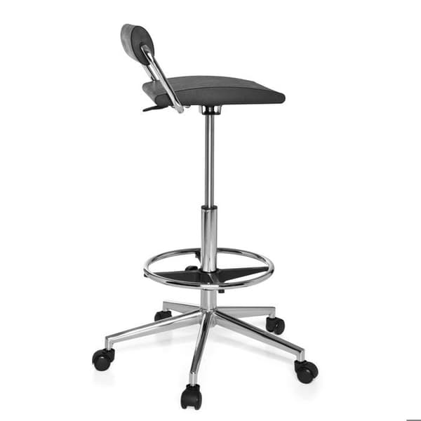 Snurrbar pall - hjh OFFICE - TOP WORK 28 - Svart - konstläder