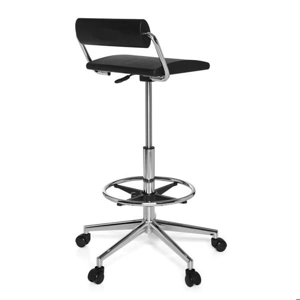 Snurrbar pall - hjh OFFICE - TOP WORK 28 - Svart - konstläder