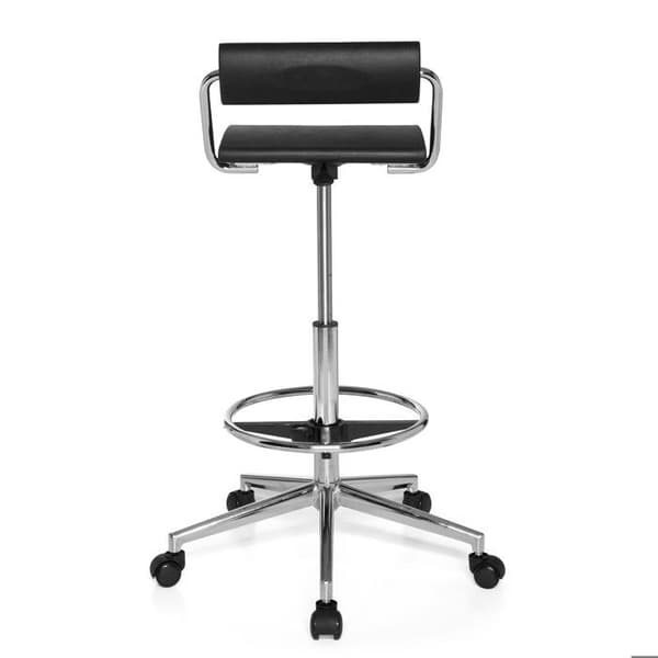 Snurrbar pall - hjh OFFICE - TOP WORK 28 - Svart - konstläder