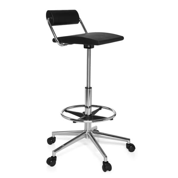 Snurrbar pall - hjh OFFICE - TOP WORK 28 - Svart - konstläder