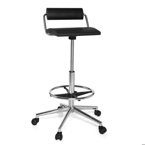 Snurrbar pall - hjh OFFICE - TOP WORK 28 - Svart - konstläder