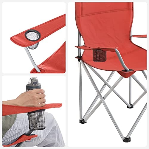 Campingstolar - Strandstolar - Uppsättning av 2 - Foldbar - med transportväska - Röd
