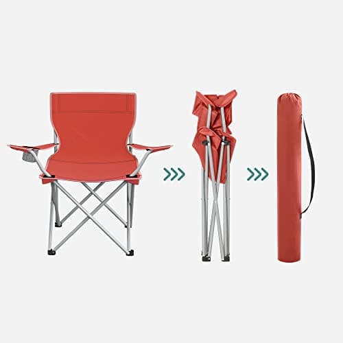 Campingstolar - Strandstolar - Uppsättning av 2 - Foldbar - med transportväska - Röd