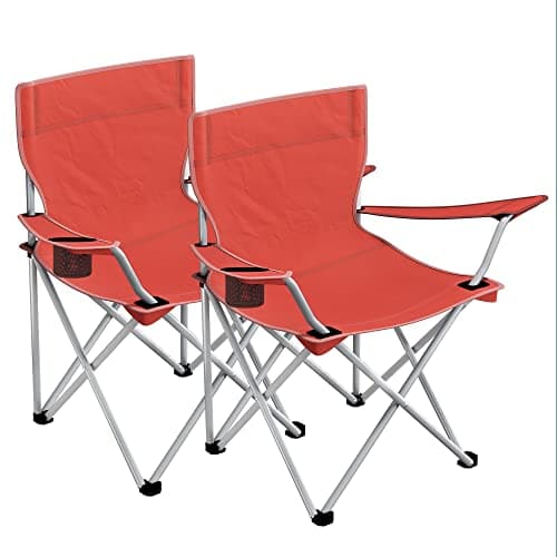 Campingstole - strandstole - sæt med 2 - sammenfoldelig - med transportpose - rød