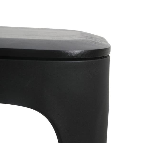 Svart hängstol i resin, sittdel i mörkt trä - Höjd 72,5 cm