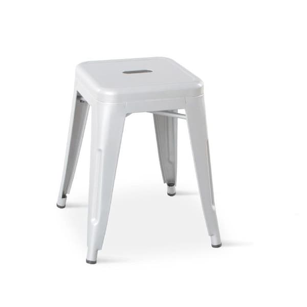 Mat vit taburett - Höjd 46 cm