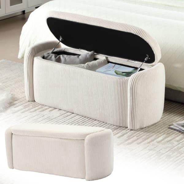 Förvaringspall, Sängpall i sammet, Sits, Vardagsrum, Entré, Sovrum, Flerfunktionspall, Beige
