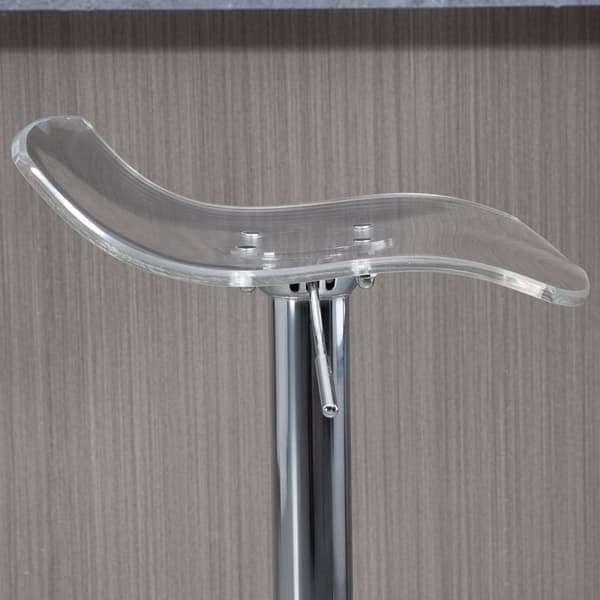 Rootz -uppsättning av 2 barstolar - motpallar - akrylsäten - höjdjusterbar - 39x39x67-87cm - 360 ° roterbar - kromram