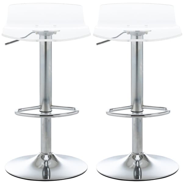 Rootz -uppsättning av 2 barstolar - motpallar - akrylsäten - höjdjusterbar - 39x39x67-87cm - 360 ° roterbar - kromram