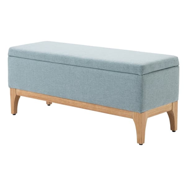 Rootz Skandinavian tyylinen säilytyspenkki - FootStool - sivupöytä - tilava säilytys - 110L x 39W x 45H cm - sininen kangas