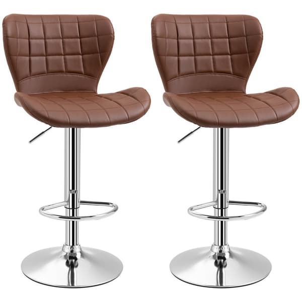 Rootz Sæt med 2 barstole - Modstole - Højdejusterbare stole - Ergonomisk komfort - 47W x 51,5d x 89,5-111,5h cm