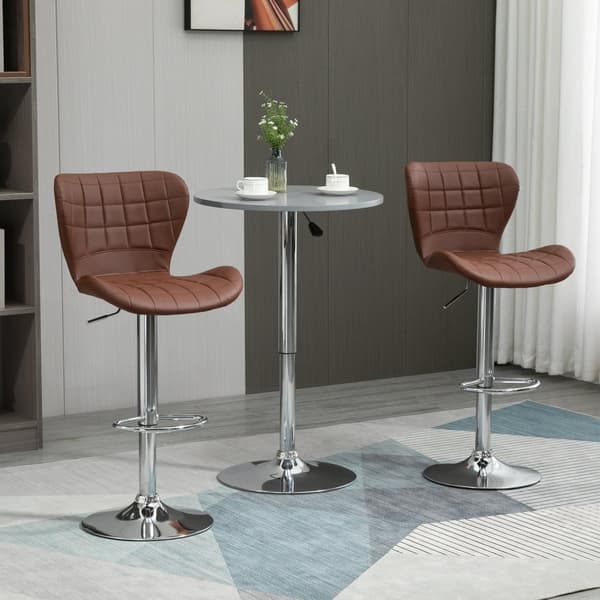 Rootz Sæt med 2 barstole - Modstole - Højdejusterbare stole - Ergonomisk komfort - 47W x 51,5d x 89,5-111,5h cm