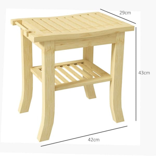 Rootz bambu duschpall - badbänk - trästol - hållbar bambu - 42L x 29W x 43h cm