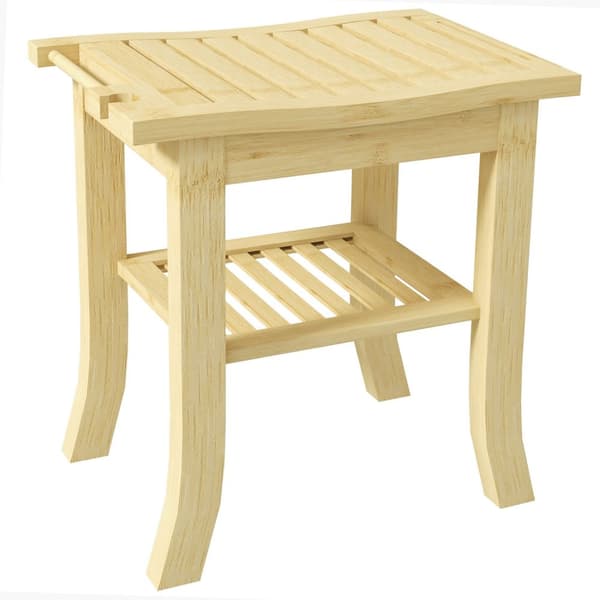 Rootz bambu duschpall - badbänk - trästol - hållbar bambu - 42L x 29W x 43h cm