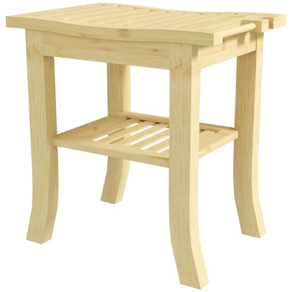 Rootz bambu duschpall - badbänk - trästol - hållbar bambu - 42L x 29W x 43h cm