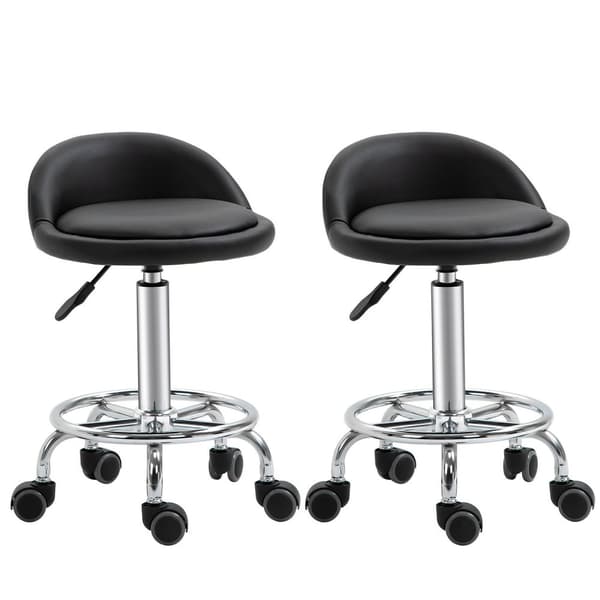 Rootz 2 -stykke sæt rullende afføring - Massage -afføring - Ergonomisk arbejdsstole - 360 ° Rotationssæder - 38W x 38d x 57-72H CM