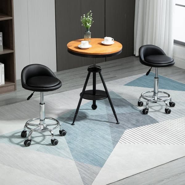 Rootz 2 -stykke sæt rullende afføring - Massage -afføring - Ergonomisk arbejdsstole - 360 ° Rotationssæder - 38W x 38d x 57-72H CM