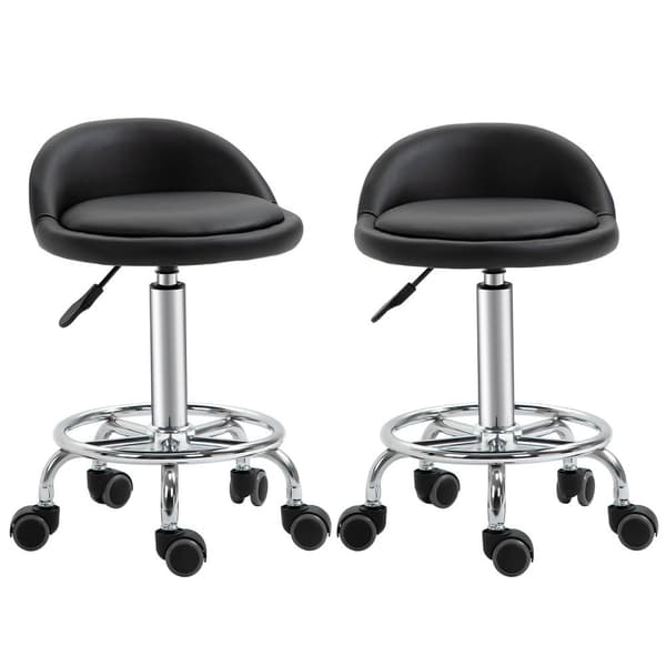 Rootz 2 -stykke sæt rullende afføring - Massage -afføring - Ergonomisk arbejdsstole - 360 ° Rotationssæder - 38W x 38d x 57-72H CM