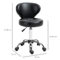 Miniatyrbillede 3 af 7: ROOTZ ROLLING MASSAGE AFTOOL - ROTATERING ARBEJDE AFTOLE - Ergonomisk sæde - Højdejusterbar komfort - 45L x 54W x 73-88H cm, sort PU -læderafdækning
